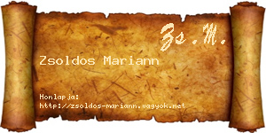 Zsoldos Mariann névjegykártya