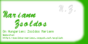 mariann zsoldos business card